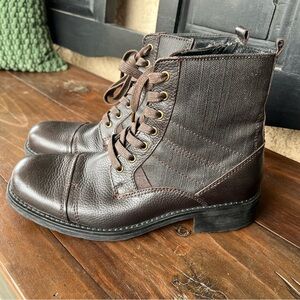 Men’s Brown leather combat boots
